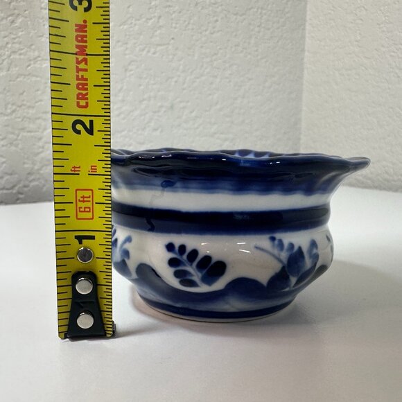 GZHEL Style Blue/White Ceramic Mini Bowl Handmade Russian Decor 3" x 1.75" EUC - Picture 12 of 12